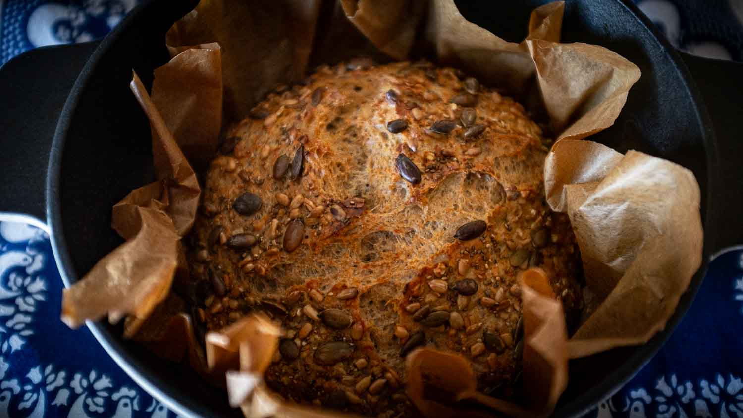 Rezept für Ruchbrot ohne Kneten mit langer Teigführung