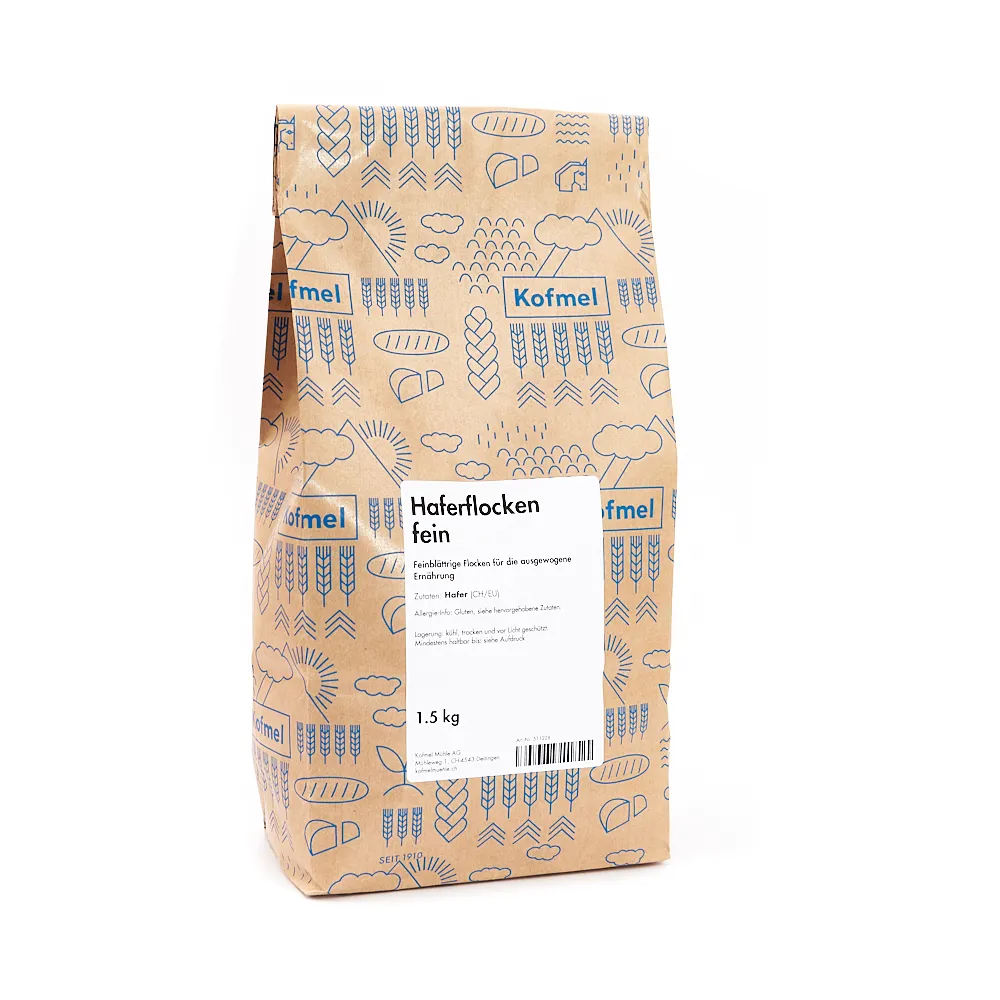 Haferflocken fein im 1.5kg Beutel aus der Kofmel Mühle Deitingen