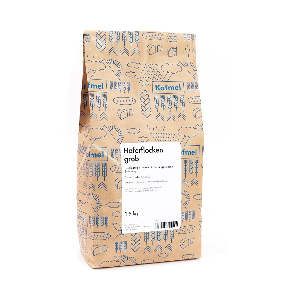 Haferflocken grob im 1.5kg Beutel aus der Kofmel Mühle Deitingen