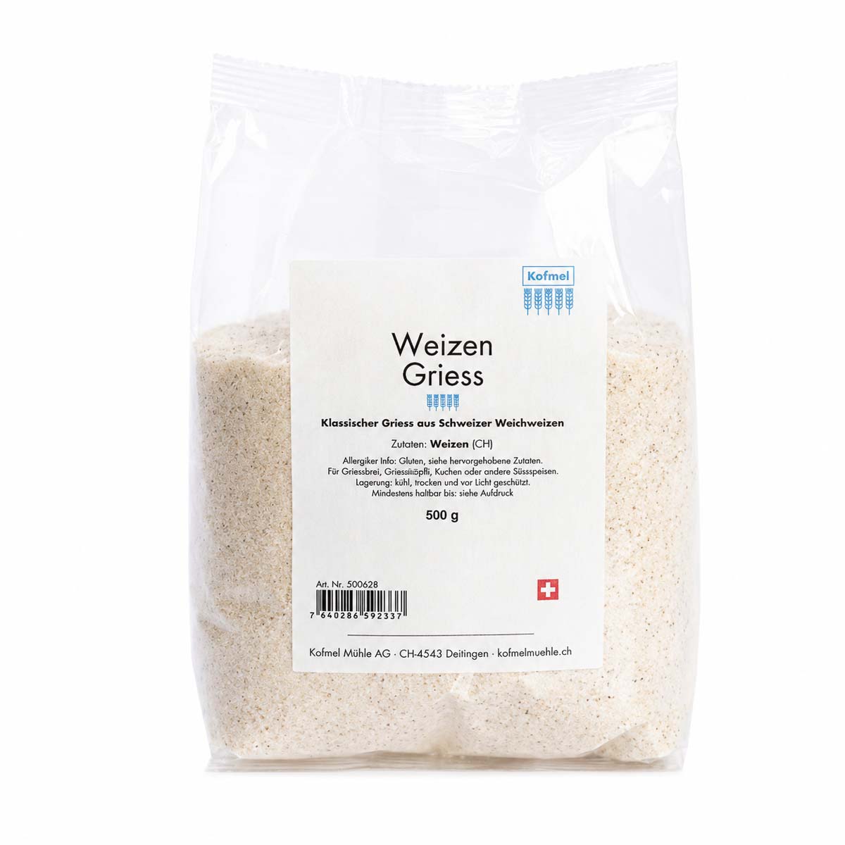 Weizengriess im Klarsichtbeutel Kofmel Mühle AG